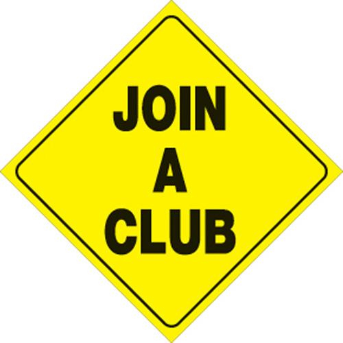 Voss - Voss 12x12in. Trail Sign - Join A Club (Yellow/Black) - 479 JAC YR