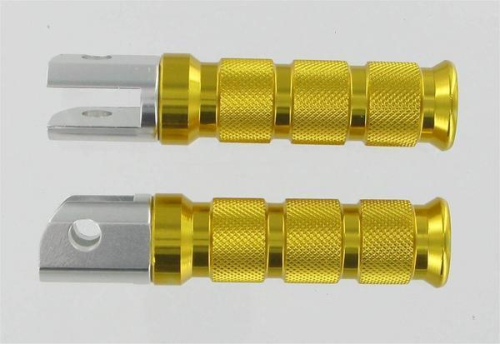 Emgo - Emgo Round Style Footpegs - Passenger - Gold - 50-11280