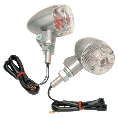 K&S Technologies - K&S Technologies Polished Aluminum Marker Lights - Round #2 with Clear Lens - Single Filament - 25-8331