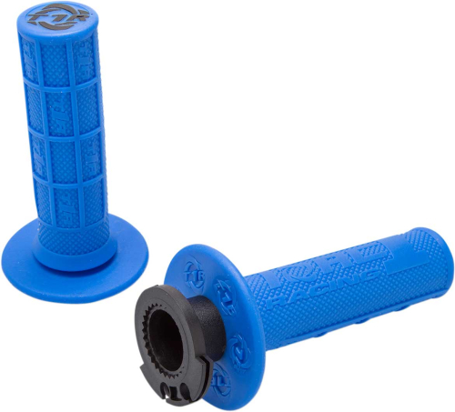 TORC1 Racing - TORC1 Racing Defy MX Lock-On Half Waffle Grips - Blue - 3750-0302