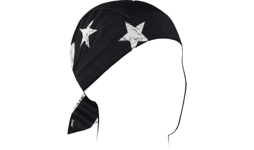 Zan Headgear - Zan Headgear Micro-Mesh Flydanna - ZM091 - Black/White Flag - OSFM