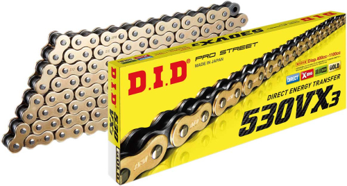 D.I.D - D.I.D 530VX3 X-Ring Series Chain - 110 Links - Gold - 530VX3GX110ZB