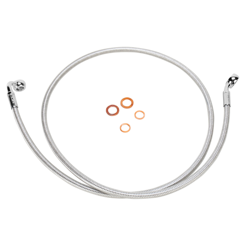 Magnum - Magnum Polished Stainless E-Z Align Single Disc Front Brake Line - 35deg. Top Angle - 44in - 56144SW