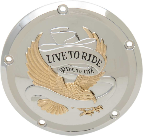 Drag Specialties - Drag Specialties Live to Ride Derby Cover - Gold - 1107-0555