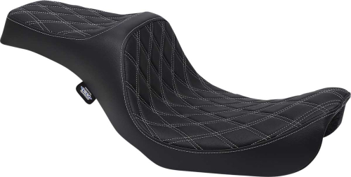Drag Specialties - Drag Specialties Predator III Seat - Double Diamond - Silver Thread - 0803-0603