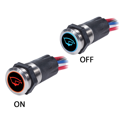 Blue Sea Systems - Blue Sea 4181 Backlit Push Button Switch OFF/(ON) - 15A