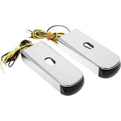 Alloy Art - Alloy Art Fender Strut LED Marker Lights - Chrome with Amber LED - Smoke Lens - DSL8-1