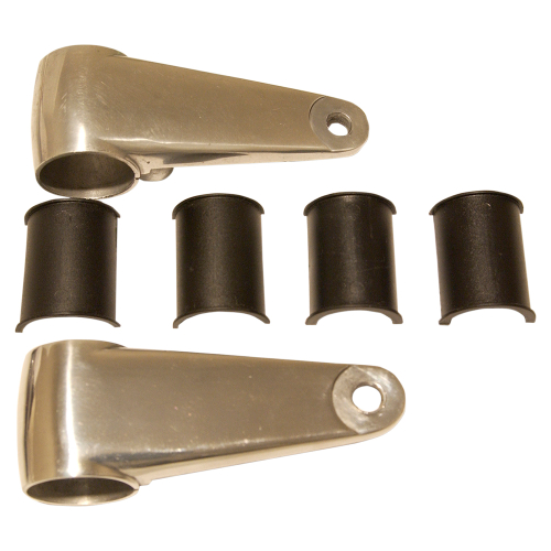 Emgo - Emgo Cast Aluminum Headlamp Mounting Brackets - Polished Aluminum - 66-35830