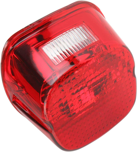 Drag Specialties - Drag Specialties Laydown Taillight Lens with Top Tag Window - Red - 12-0411C
