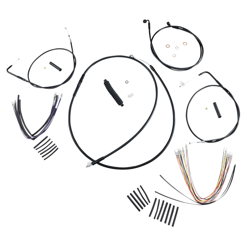 Magnum - Magnum Black Vinyl XR Handlebar Installation Kit with Black Fittings for 12-14in. Ape - 486441