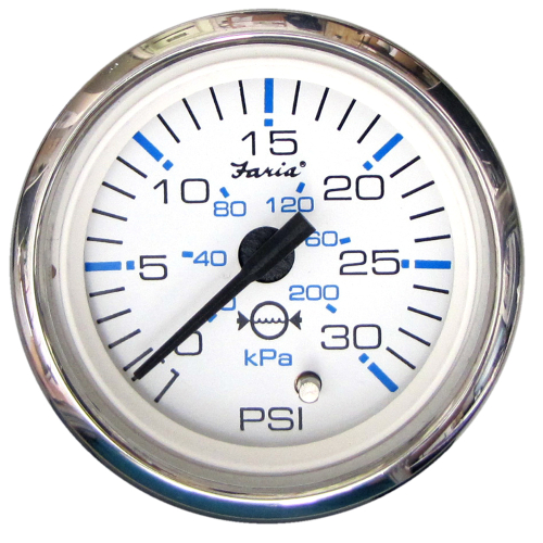 Faria Beede Instruments - Faria Chesapeake White SS 2" Water Pressure Gauge (30 PSI)