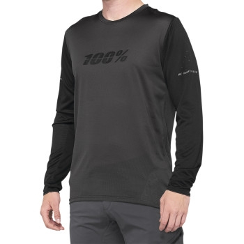 100% - 100% Ridecamp Long-Sleeve Jersey - 40028-00001 - Black/Charcoal - Medium