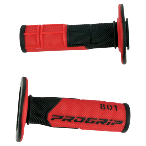 Pro Grip - Pro Grip 801 Hybrid Duo-Density Cross Grips - Black/Red - 801BLK/RED