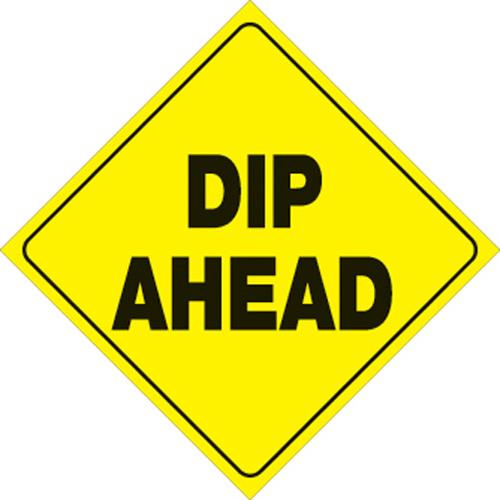 Voss - Voss 12x12in. Trail Sign - Dip Ahead (Yellow/Black) - 425 DA YR