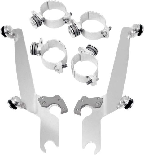 Memphis Shades - Memphis Shades Trigger-Lock Mount Kit for Sportshield Windshields - Polished - MEM8928