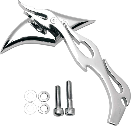 Drag Specialties - Drag Specialties Gothic Mirror - Flame Stem Right Side - 0640-0036