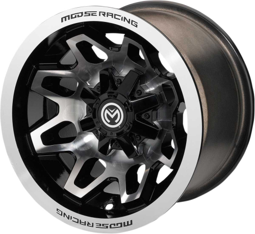 Moose Utility - Moose Utility 416X Wheel - 12x8 - 4+4 Offset - 4/110 - Machined/Black - 416M128110GBMF4