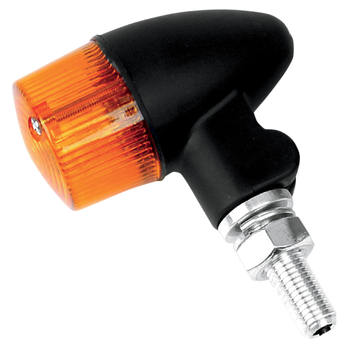 K&S Technologies - K&S Technologies Black Satin Aluminum Marker Lights - Round #2 with Amber Lens - Single Filament - 25-8330BK