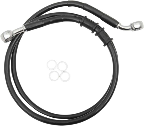 Drag Specialties - Drag Specialties Extended Length Stainless Steel Front Brake Line Kit - +8in. - Black Vinyl - 1741-5393