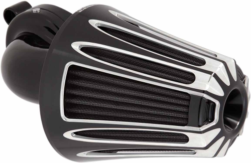 Arlen Ness - Arlen Ness Monster Sucker Air Cleaner Kit with Cover - Deep Cut - Black - 81-037