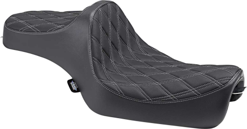 Drag Specialties - Drag Specialties Predator III Seat - Double Diamond - Silver Thread - 0804-0735
