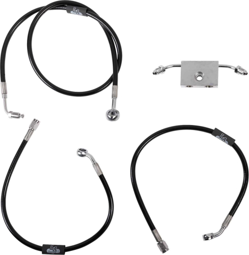 LA Choppers - LA Choppers Black Vinyl/Stainless Brake Line - 18in. - 20in. Mini Ape Hangers - LA-8154B19B