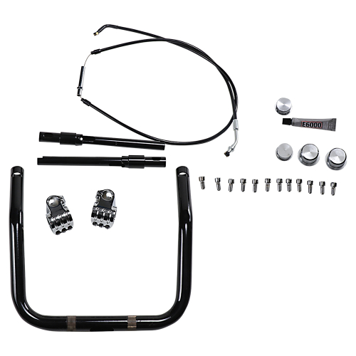 Klock Werks - Klock Werks Klip Hanger Handlebar Kit - 5in. End Rise - Black/Chrome - KW06-01-9011-BC