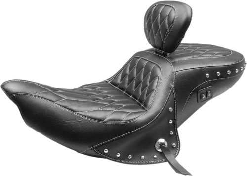 Mustang - Mustang 1-Piece Seat with Backrest - Black/White - 79664WT