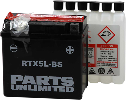 Parts Unlimited - Parts Unlimited AGM Maintenance-Free Battery - RTX5L-BS
