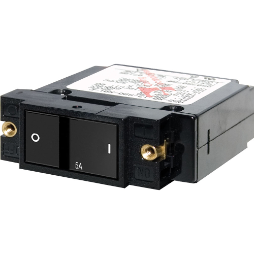 Blue Sea Systems - Blue Sea 7400 Single Pole Small Case 2" Flat Rocker Circuit Breaker  -  5 Amp