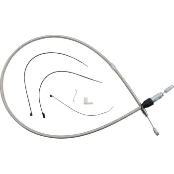 Magnum - Magnum Alternate Length Polished Stainless Quick Connect Braided Upper Clutch Cable - 46in. - 523412HE