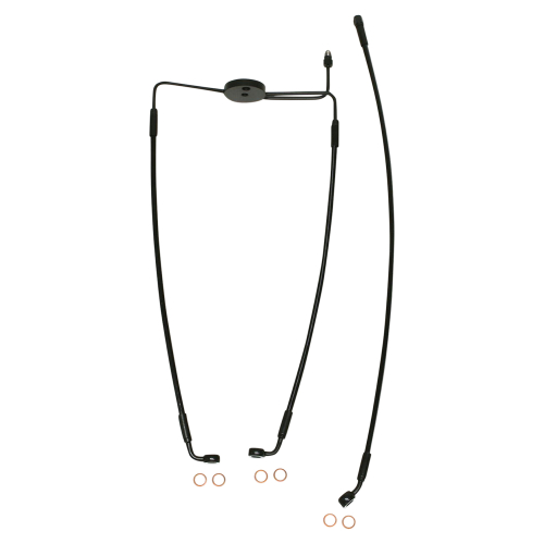 Magnum - Magnum Black Coated XR Stainless Front Brakeline Kit with Black Fittings - 25in. Total Length - SBB1310-25