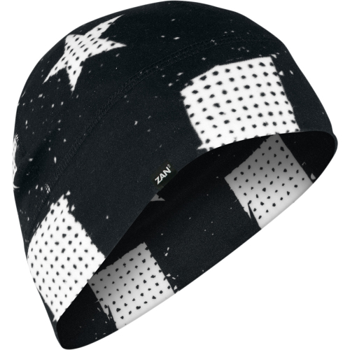 Zan Headgear - Zan Headgear Sportflex Series Beanie - WHLL091 - Black and White Flag - OSFM