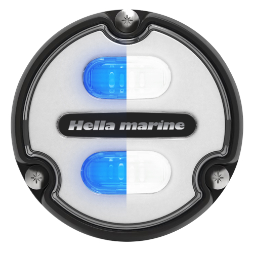 Hella Marine - Hella Marine Apelo A1 Blue White Underwater Light - 1800 Lumens - Black Housing - White Lens