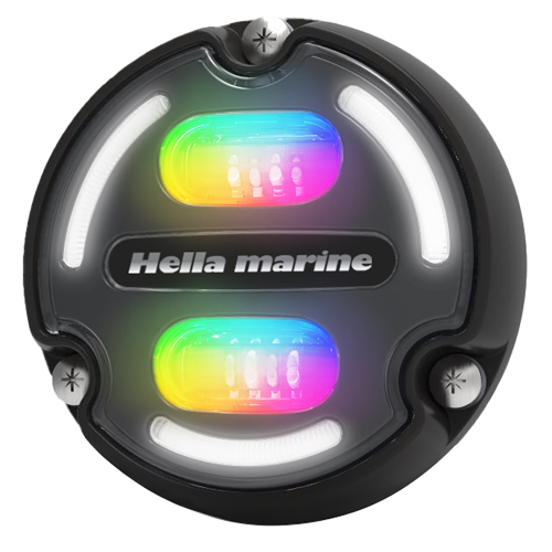 Hella Marine - Hella Marine A2 RGB Underwater Light - 3000 Lumens - Black Housing - Charcoal Lens w/Edge Light