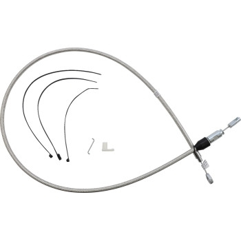 Magnum - Magnum Alternate Length Polished Stainless Quick Connect Braided Upper Clutch Cable - 48in. - 523414HE