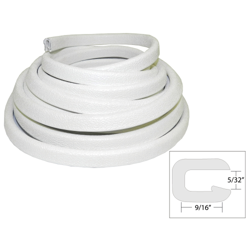 TACO Marine - TACO Flexible Vinyl Trim - 5/32" Opening x 9/16"W x 25'L - White