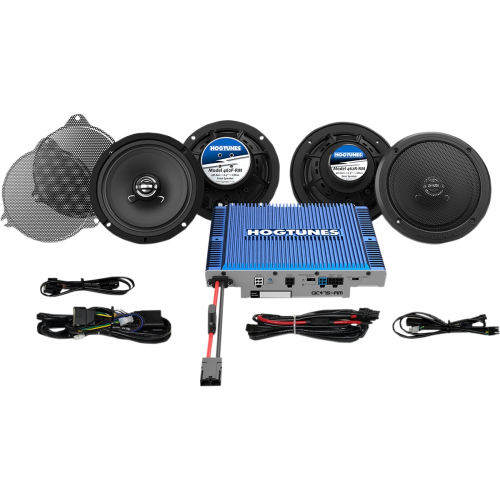 Hogtunes - Hogtunes 300-watt Amp/G4 Front and Rear Speaker Kit - QC ULTRA 4-RM
