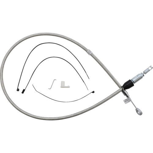 Magnum - Magnum Alternate Length Polished Stainless Quick Connect Braided Upper Clutch Cable - 40in. - 52346HE