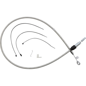 Magnum - Magnum Alternate Length Polished Stainless Quick Connect Braided Upper Clutch Cable - 44in. - 523410HE