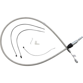 Magnum - Magnum Alternate Length Polished Stainless Quick Connect Braided Upper Clutch Cable - 42in. - 52348HE