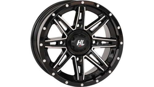 High Lifter Products - High Lifter Products HL22 Front/Rear Wheel - 14x7 - 4+3 Offset - 4/137 - Gloss Black/Machined - 14HL22-1137