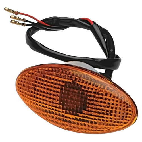 K&S Technologies - K&S Technologies Flush Mount Marker Lights - Flat Oval Large/Amber Lens - Single Filament - 25-8275