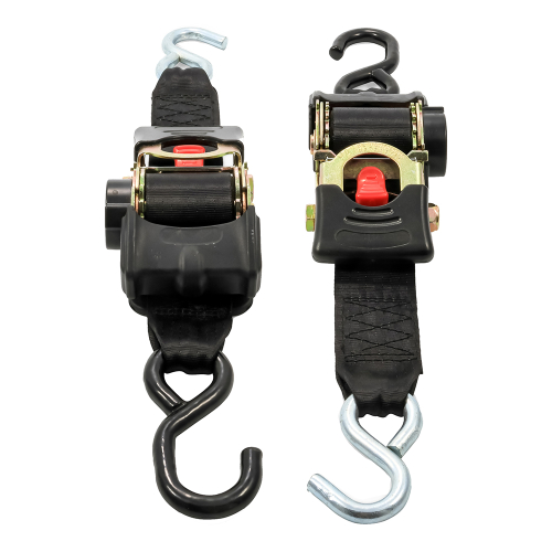 Camco - Camco Retractable Tie Down Straps - 2" Width 6' Dual Hooks
