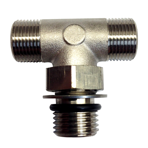 Uflex USA - Uflex Boss Style T-Fitting - Nickel - ORB 6 to 3/8" COMP