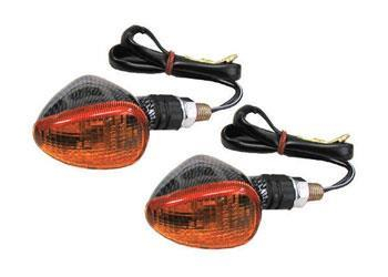 K&S Technologies - K&S Technologies Compact Universal Turn Signal Kit - Carbon/Rainbow Dual Lens - 25-8412S
