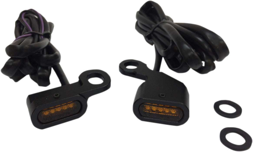 Drag Specialties - Drag Specialties LED Handlebar Marker Lights - Black/Amber Lens - 2040-2134