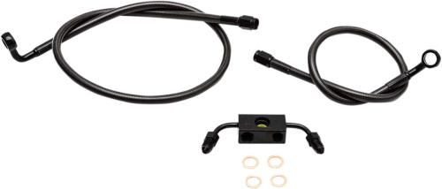 LA Choppers - LA Choppers Midnight Braided Brake Lines - 12-14in. Ape Hangers - LA-8321B13M
