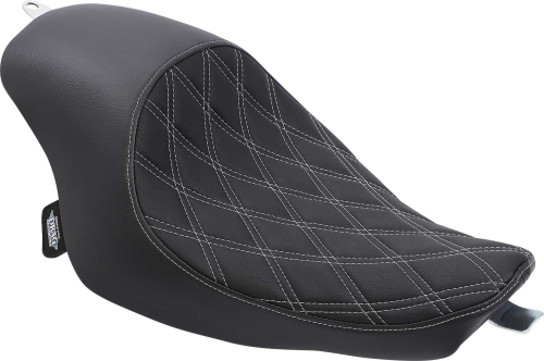 Drag Specialties - Drag Specialties 3/4 Solo Seat - Double Diamond - Silver Stitch - 0804-0745
