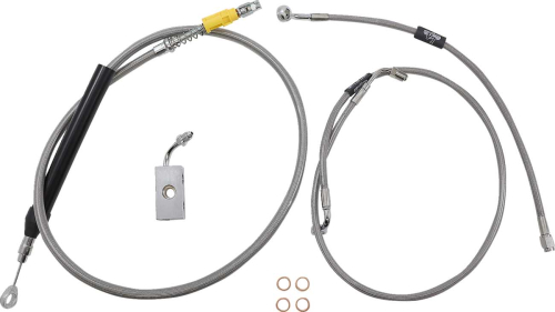 LA Choppers - LA Choppers Cable/Brake Line Kit - 15-17in. Ape Hangers - Stainless Steel - LA-8155KT-16
